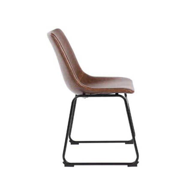 Wholesale Living Room PU Upholstered Industrial Style Metal Dining Chair (ZG23-062)