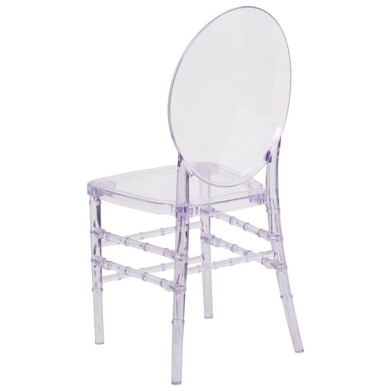 Transparent Crystal Round Back Banquet Dining Chair Clear Plastic Stacking Chairs