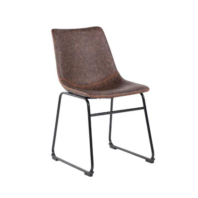 Wholesale Living Room PU Upholstered Industrial Style Metal Dining Chair (ZG23-062)