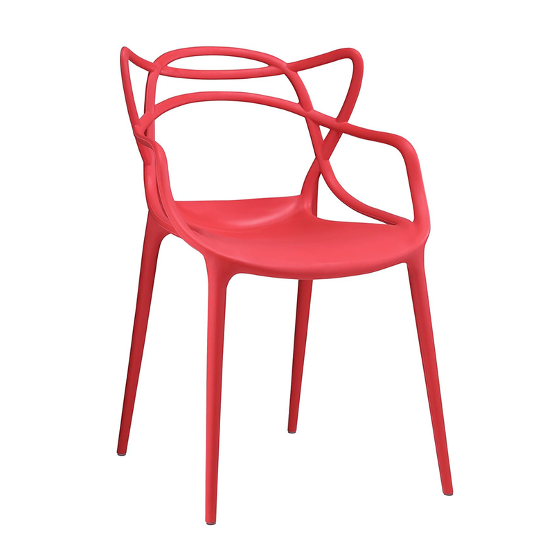 Stacking Molded Single Chair Light-weight Side Chairs with Entangled Open Back