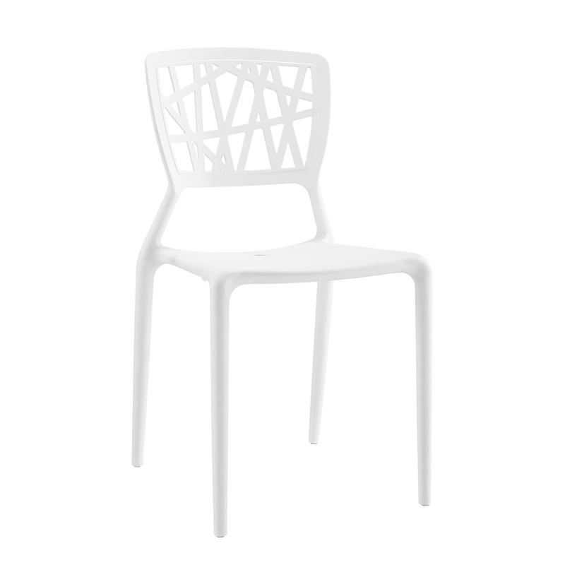 Plastic Dining Side Chair Stacking Vinyl Armless Cafe Outdoor Chairs