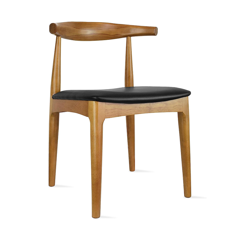 Hot Selling Antique Solid Wood Restaurant Chair Cow Horn Back Curve Seat Wood Dining Chair (ZG16-006)