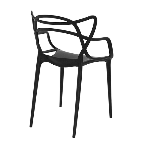 Stacking Molded Single Chair Light-weight Side Chairs with Entangled Open Back