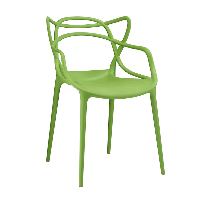 Stacking Molded Single Chair Light-weight Side Chairs with Entangled Open Back