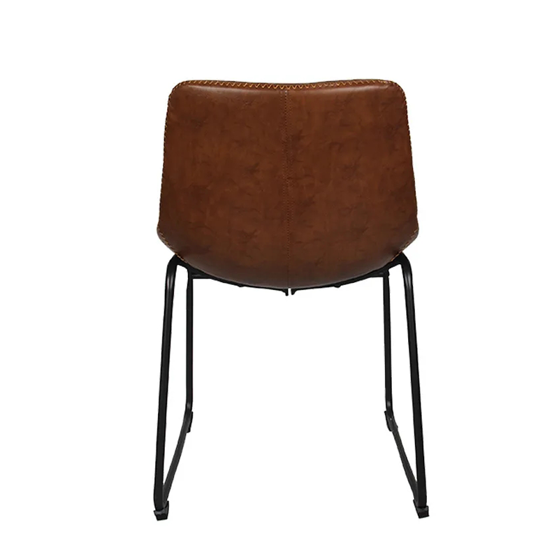 Wholesale Living Room PU Upholstered Industrial Style Metal Dining Chair (ZG23-062)