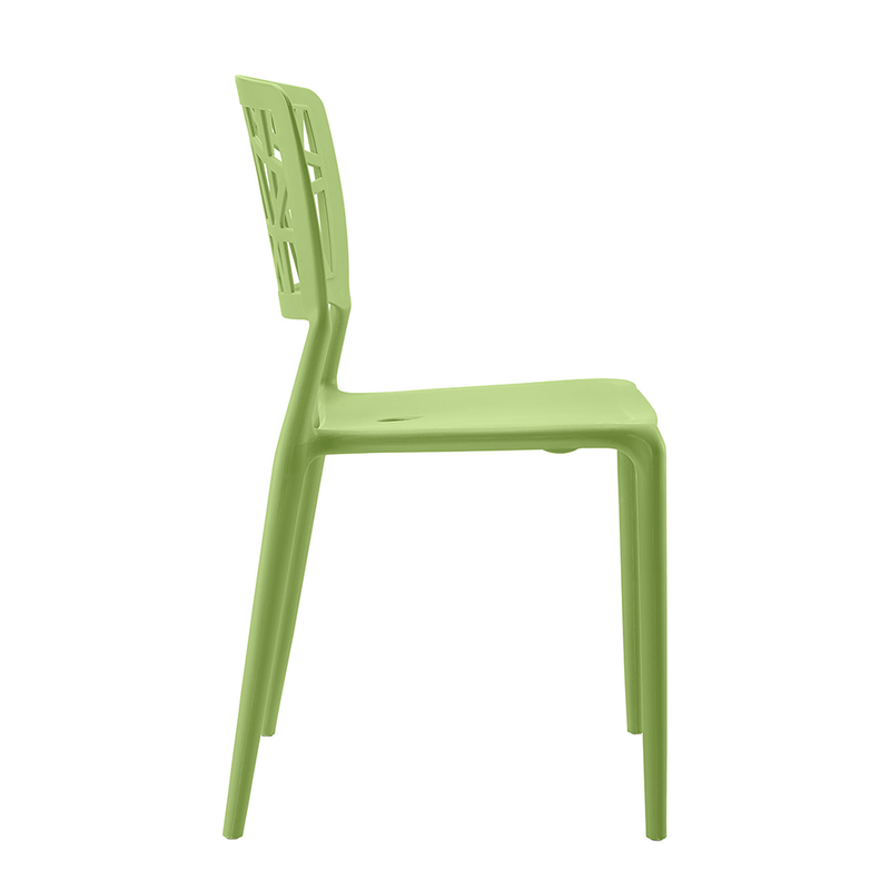 Plastic Dining Side Chair Stacking Vinyl Armless Cafe Outdoor Chairs