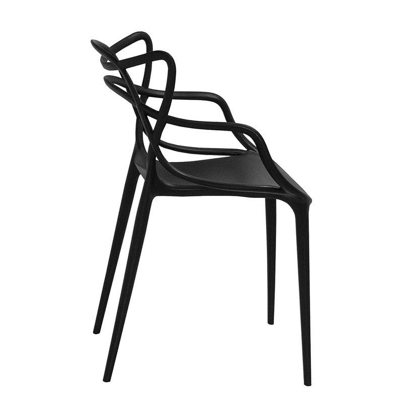 Stacking Molded Single Chair Light-weight Side Chairs with Entangled Open Back