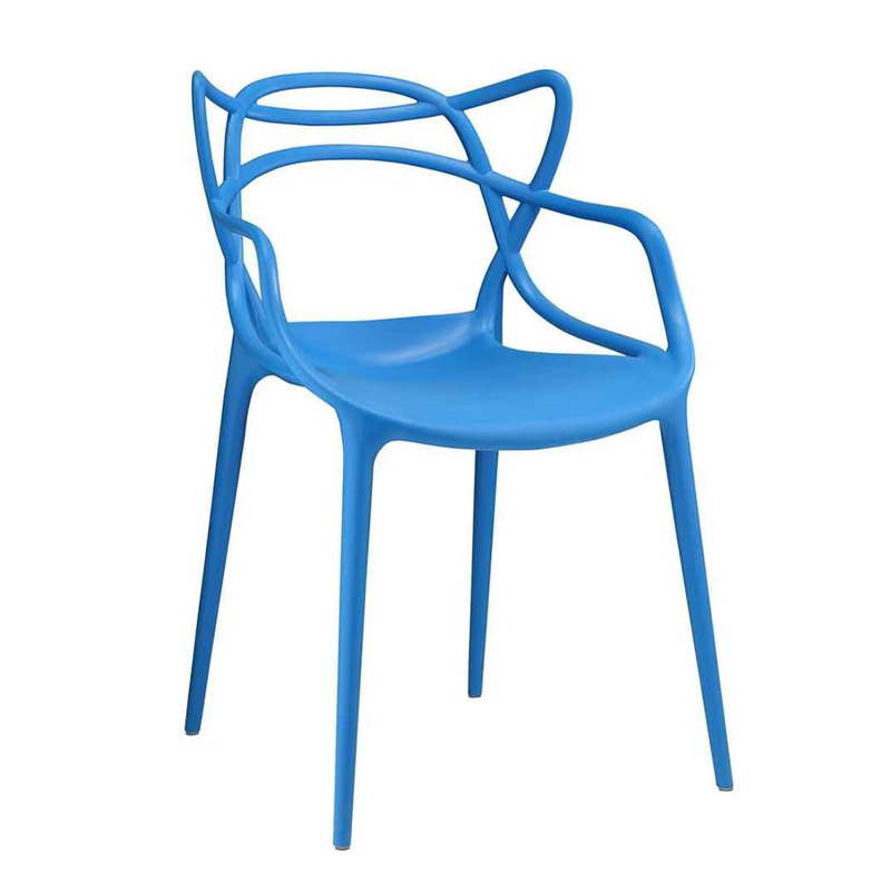 Stacking Molded Single Chair Light-weight Side Chairs with Entangled Open Back