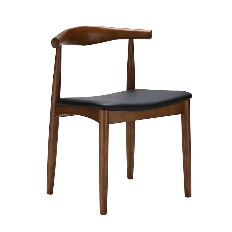 Hot Selling Antique Solid Wood Restaurant Chair Cow Horn Back Curve Seat Wood Dining Chair (ZG16-006)