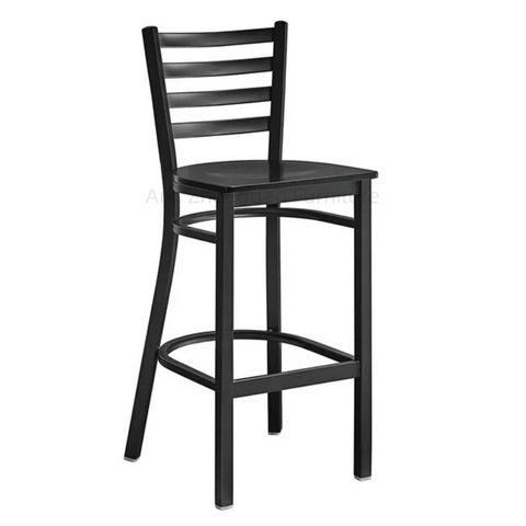 Zhenguan Restaurant Dining Plywood Ladder Back Bar Stool Bar Chair with Wood Seat (ZG21-071)