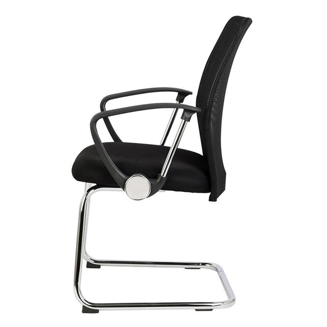 Black Netted Fixed Height Swivel Task Chairs Office Visitor Chair ZG27-002C