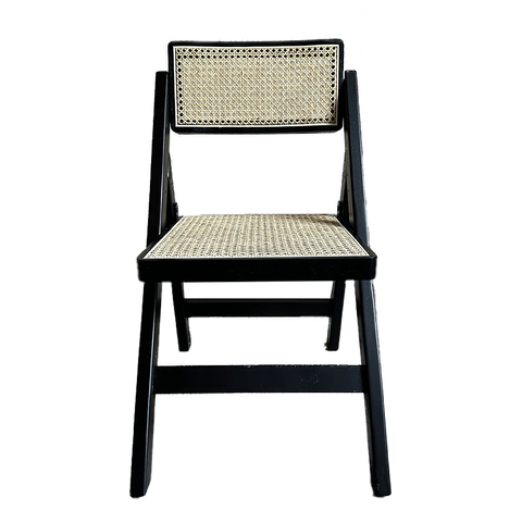 Vintage Single Person Solid Wood Rattan Folding Chair Restaurant Dining Chairs ZG16-069