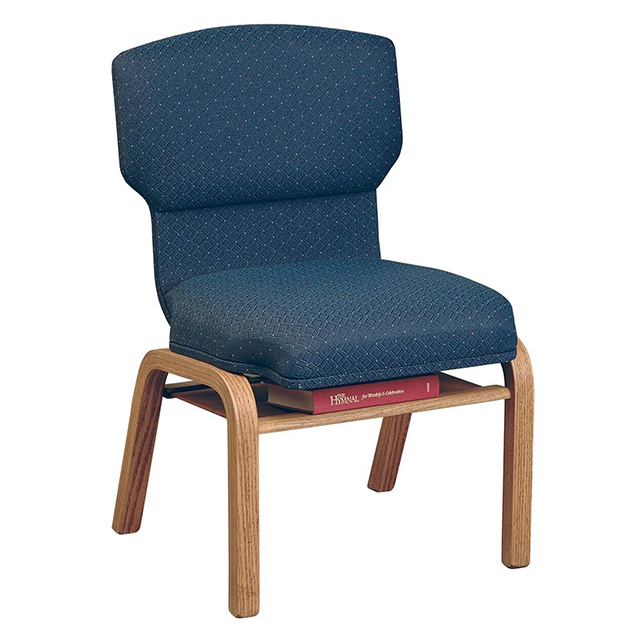Wood Framed Upholstered Church Chair Stacking Chairs with Book Rack (ZG15-006)