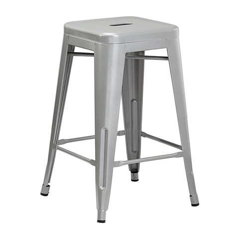 Industrial Furniture Stackable Armless Restaurant Chair Metal Restaurant Bar Stools ZG21-028