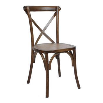 Manufacturer of Cross Back Wood Stacking Wedding Event Furniture Dining Cane Banquet Chair (ZG11-002)