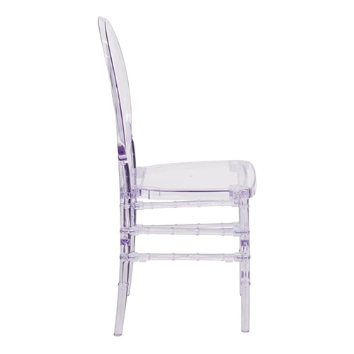 Transparent Crystal Round Back Banquet Dining Chair Clear Plastic Stacking Chairs