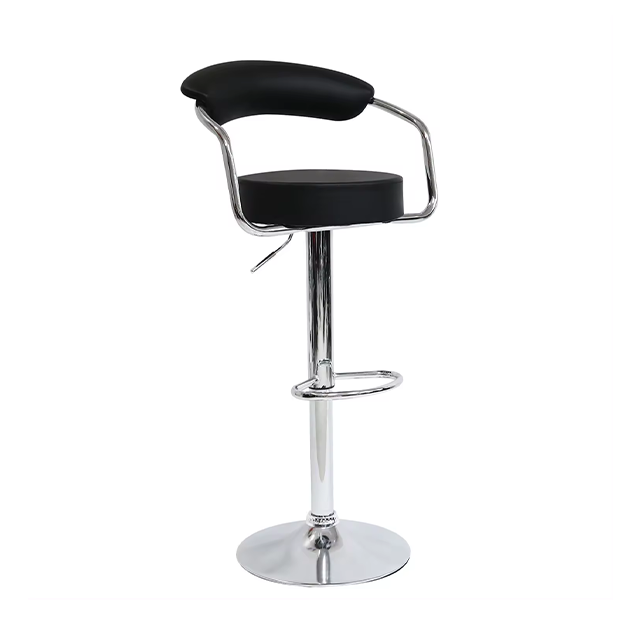 Height Adjustable Bar Stools 360 Rotation Barstool Chromed Base Kitchen Chair