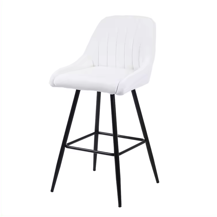 Nordic Restaurant Modern Upholstery High Bar Chair Metal Frame With Footrest(ZG21-003)