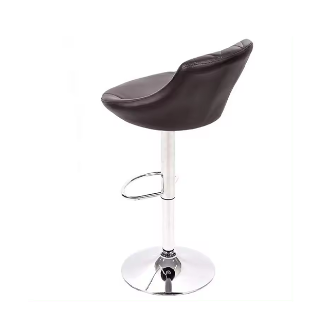White Pu Leather Padded Adjustable Height Bar Stools 360 Rotation Kitchen Chair