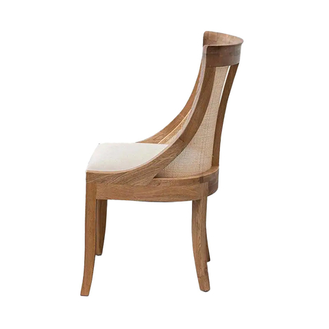 ZG Manufacturer Rubber Wood Rattan Spoon Back Dining Louis Chair for Rental Hotels Wedding Dining Event (ZG16-091)