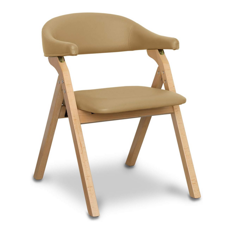 Vintage Folding Chair PU PVC or Fabric Beech Wood Dining Chair(ZG16-104)