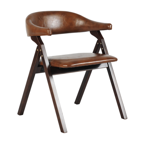 Vintage Folding Chair PU PVC or Fabric Beech Wood Dining Chair(ZG16-104)