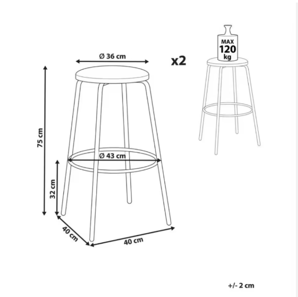  Edit Restaurant Cafe Counter Height Set of 2 Velvet Upholstered Bar Stool with Black Metal Legs ZG21-070