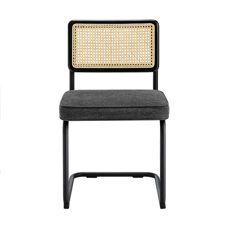 Back Support Modern Makeup Chair Cane Rattan Back Restaurant Chair with Kneeling Legs(ZG23-081)