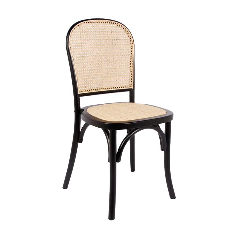 Anji Zhenguan Antique Solid Wood Dining Chair Stacking Square Cane Back Wood Chair for Wedding(ZG16-089)