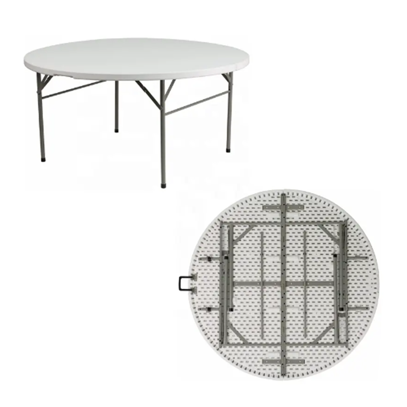 Hot Sale Outdoor Folding Round Plastic Table for Events Wedding Banquet Dining Table 183cm fold in half Round Table