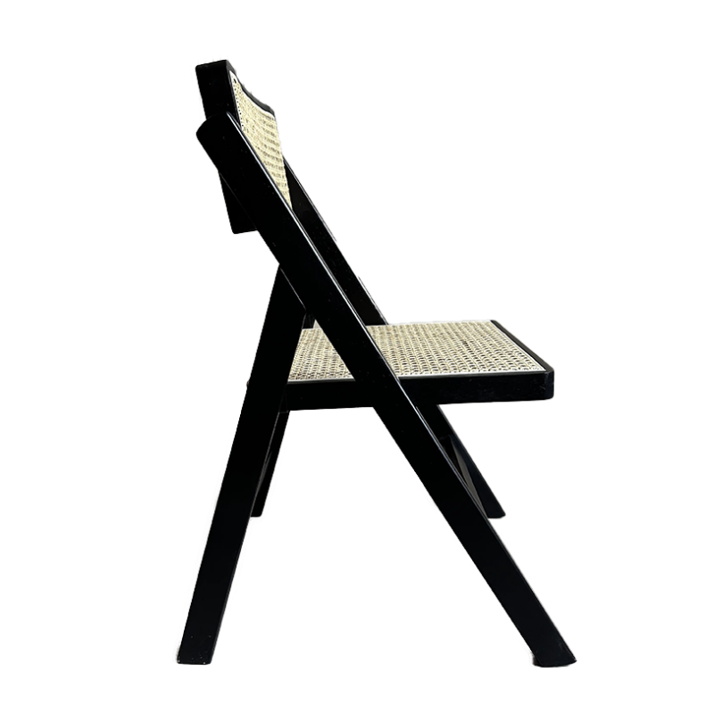 Comfortable Modern Accent Faux Leather Thick Foam Padded Black Folding Chair (ZG26-022)