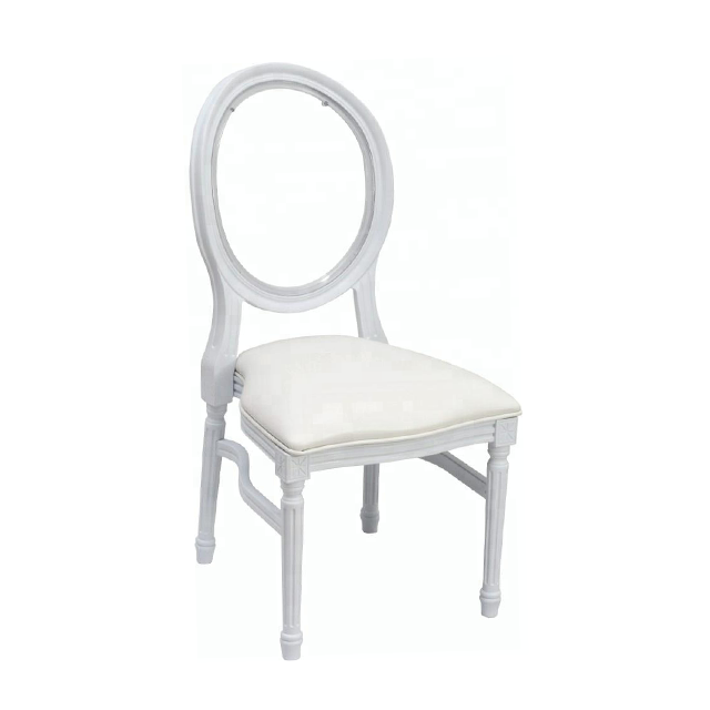 Wood Louis Chair Limewash Padded Back Stackable Indoor Furniture Hotel Restaurant Dining Rental Louis Chair ZG16-066ST