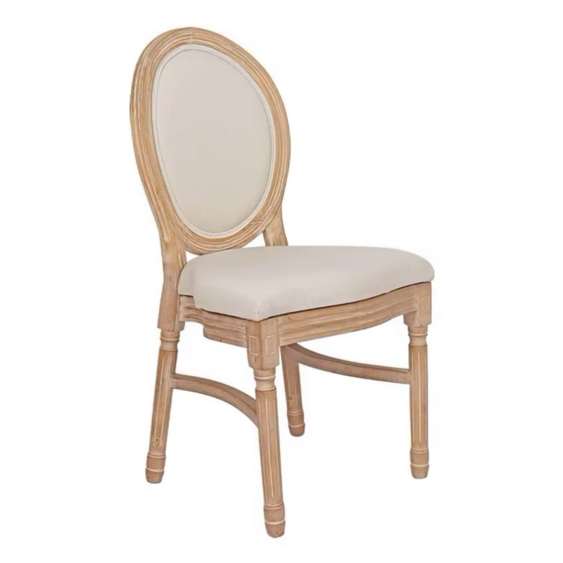 French Antique Wood Louis Xiv Oval Back Living Room Dining Chairs ZG16-026ST