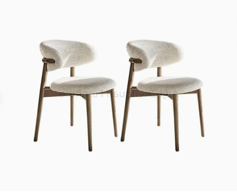 Nordic Modern Minimalist Wood Dining Chairs with Backrest Designer Fabric for Home Living Room Hotel Use(ZG16-100)