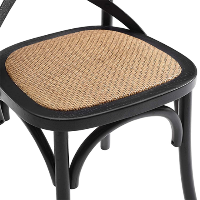 Plastic Hotel Dining Folding Chair X-back Armelss Chair with Rattan Seat (ZG50-011)