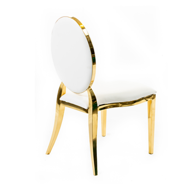 Hot Sale Metal Stackable Banquet Chair Wedding Chairs with Glod Stainless Steel Frame(ZG50-008)