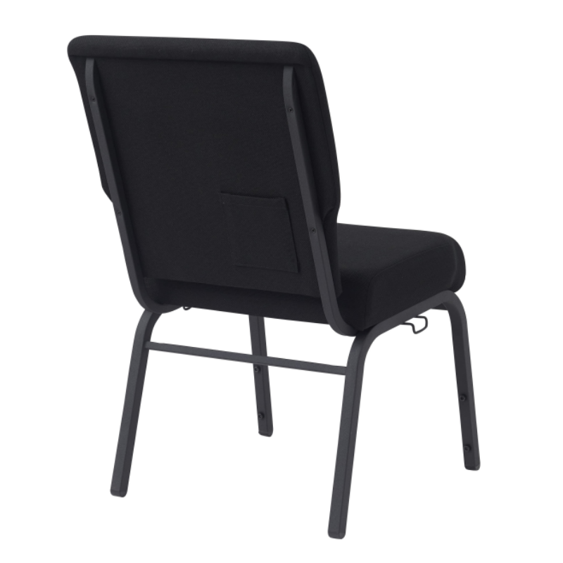 Wholesale Cheap Stackable 20.5'' Wide Metal Black Church Chair for Auditorium Worship(ZG13-010)