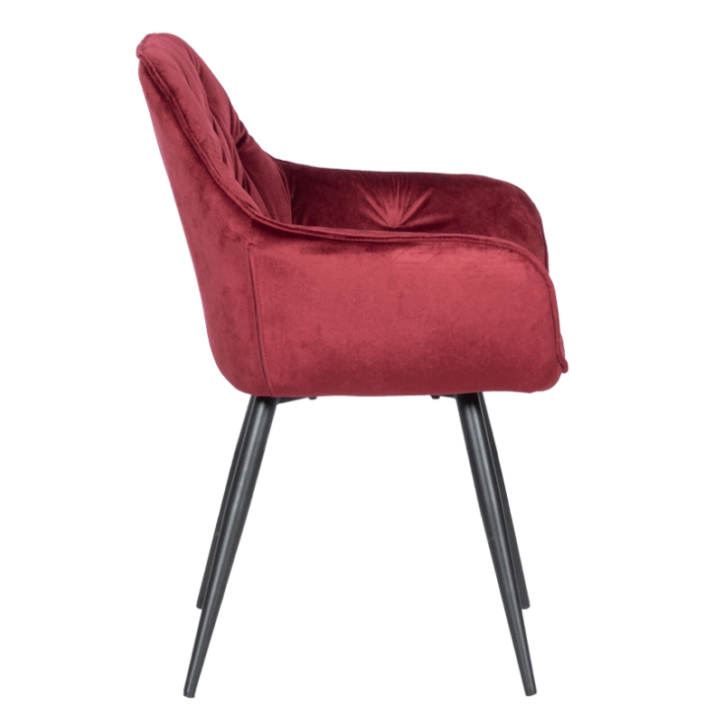 Modern Luxury Tufted Velvet Fabric Dining Green Armchair with Metal Legs(ZG23-032)