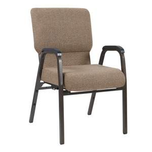 Wholesale Cheap Stackable 20.5'' Wide Metal Mix Tan Church Chair with Armrest for Auditorium Worship(ZG13-009)