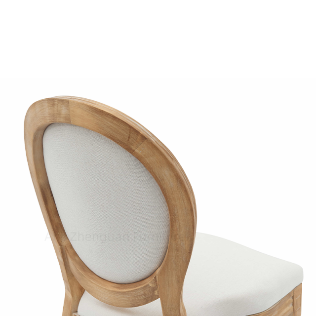 Anji ZG Manufacturer Rental Business Hotel Dining Stacking Rubber Wood Round Padded Back Cane Back Louis Chair (ZG16-026)