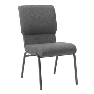 18.5 Inch Wide Light Grey Fabric Stacking Church Chair with Cut-Away Back and Cardpocket(ZG13-002)