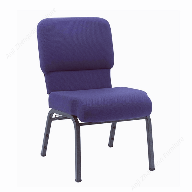 20 Inch Wide Roy Purple Fabric Comfortable Upholstered Enclosed Back Stacking Church Chair(ZG13-007)
