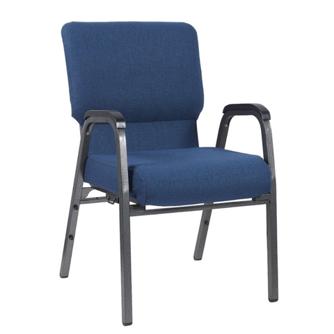 20.5 Inch Wide Mix Tan Fabric Color Silver Vein Steel Frame Armrest Stackable Church Worship Auditorium Armchair (ZG13-010)