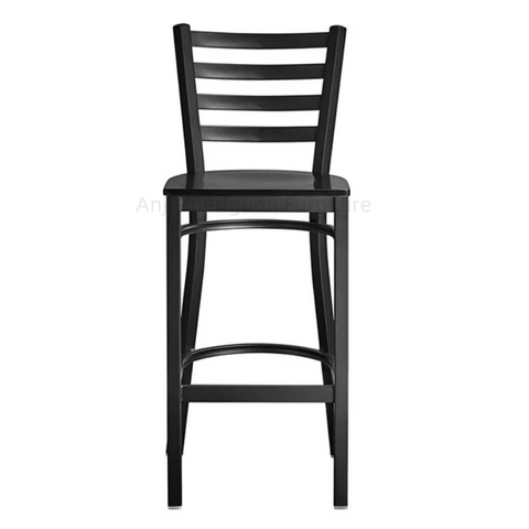 Zhenguan Restaurant Dining Plywood Ladder Back Bar Stool Bar Chair with Wood Seat (ZG21-071)