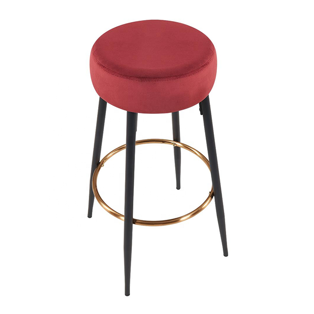 Industrial Price Best Sales Upholstered Velvet High Bar Stool Chair for Living Kitchen Room(ZG21-019)