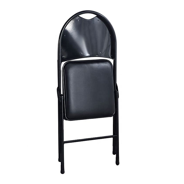 China Suppliers Outdoor Garden Chair Plastic Black Metal Camping Folding Chairs Rental Foldable Chair Party (ZG26-011)