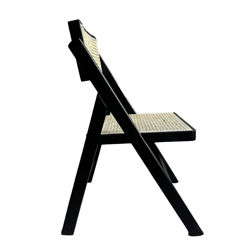 Vintage Single Person Solid Wood Rattan Folding Chair Restaurant Dining Chairs ZG16-069