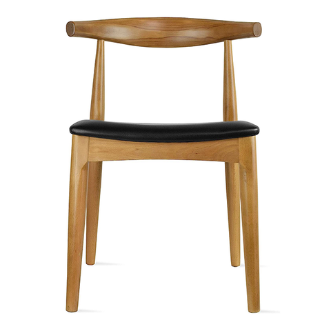 Hot Selling Antique Solid Wood Restaurant Chair Cow Horn Back Curve Seat Wood Dining Chair (ZG16-006)