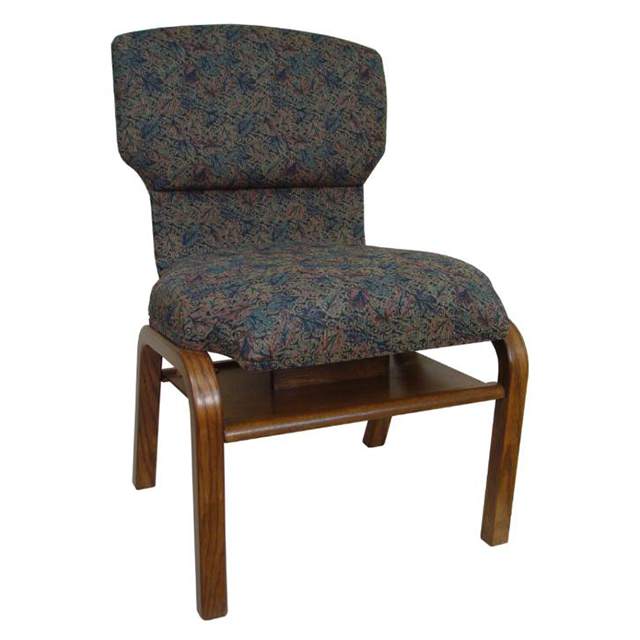 Wood Framed Upholstered Church Chair Stacking Chairs with Book Rack (ZG15-006)