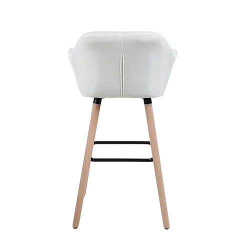 Hot Selling High Quality Modern Cafe Banquet Dining Chair Solid Wood PU Leather Bar Stool Bar Chair with Armrest (ZG25-019)